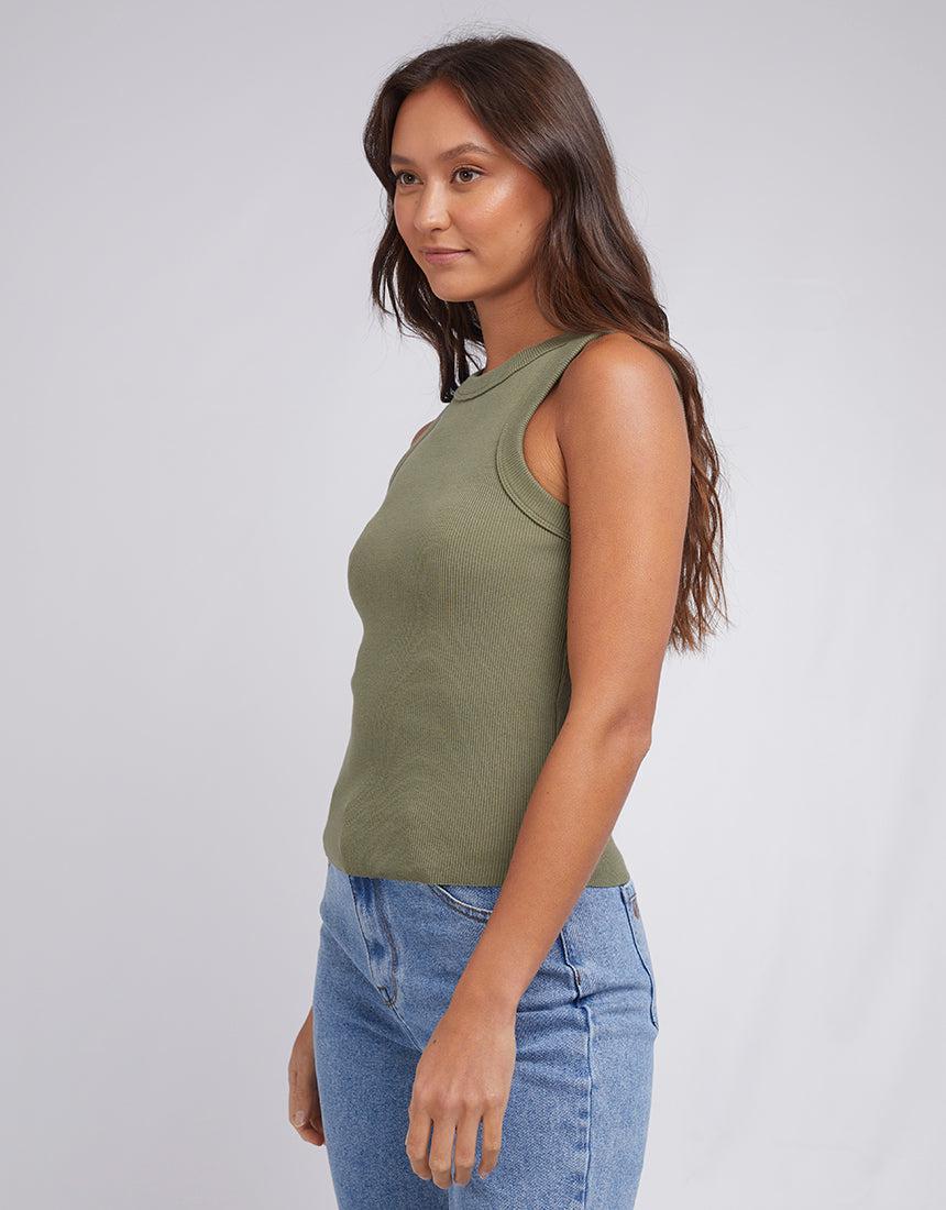 Silent Theory Ladies-Greta Tank Khaki-Edge Clothing