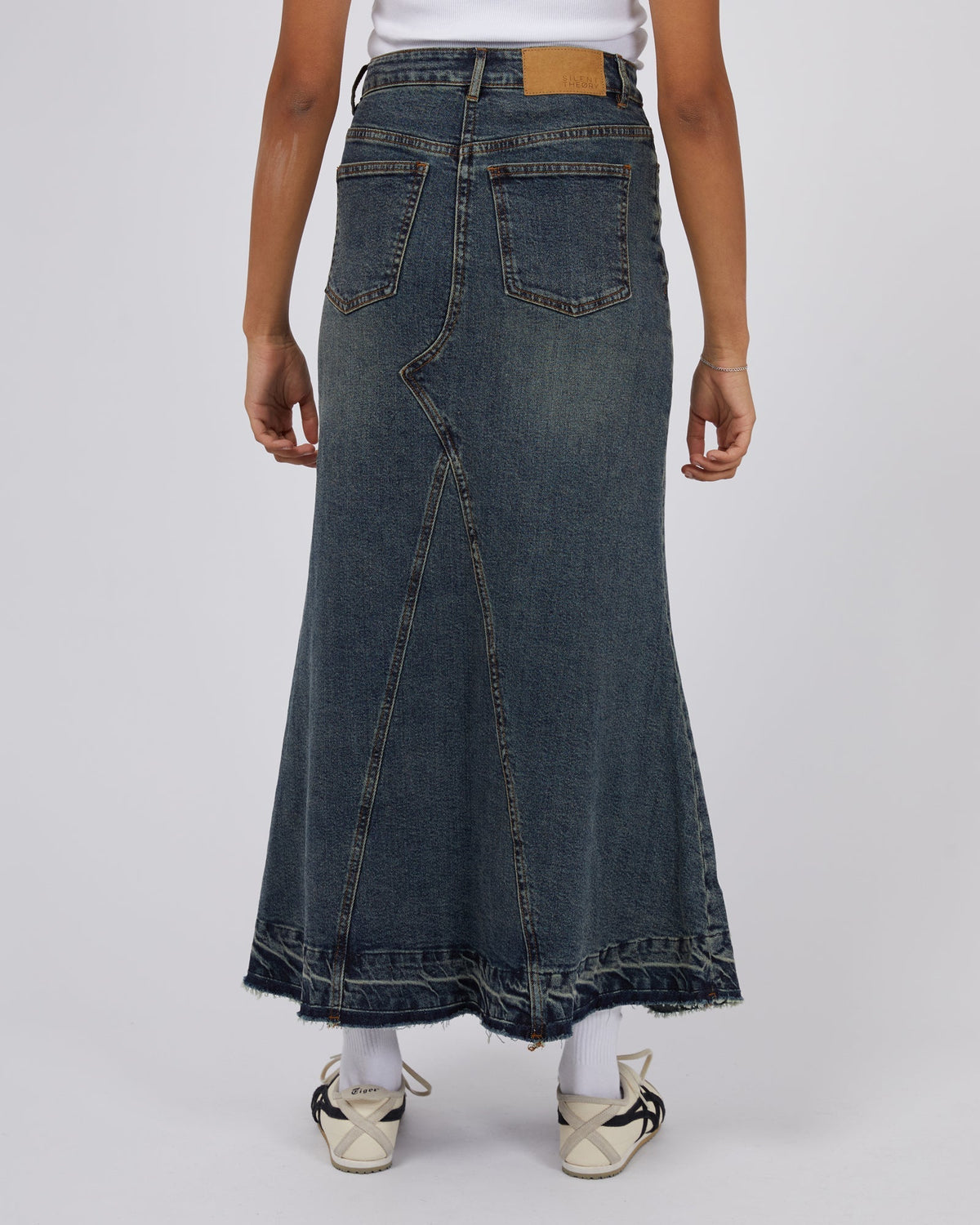 Silent Theory Ladies-Letty Denim Maxi Skirt-Edge Clothing