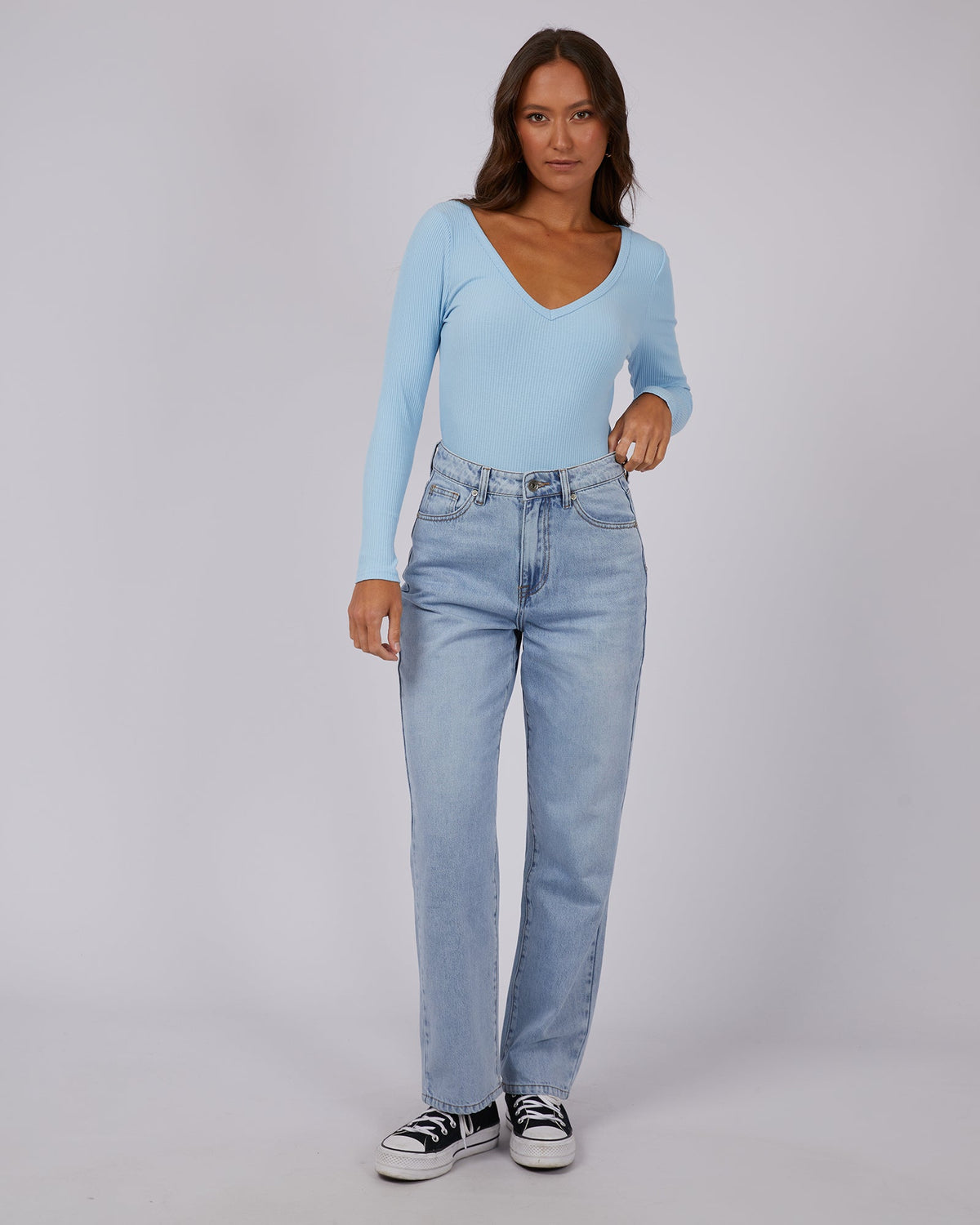 Silent Theory Ladies-Lily Long Sleeve Sky Blue-Edge Clothing