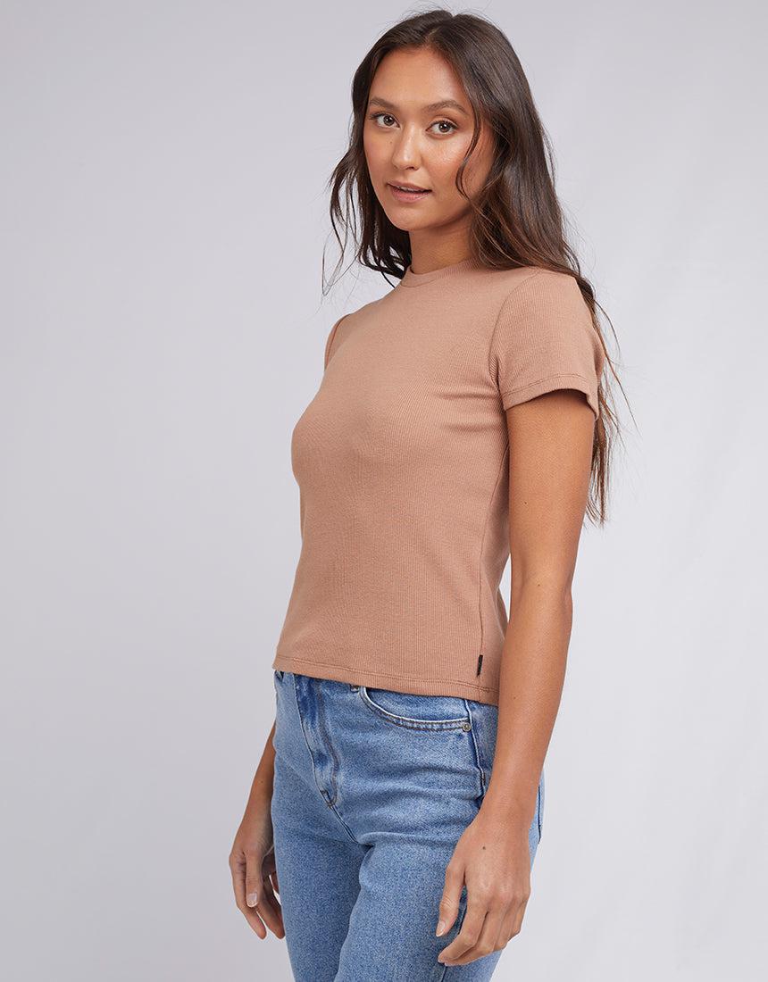 Silent Theory Ladies-Margo Tee Tan-Edge Clothing