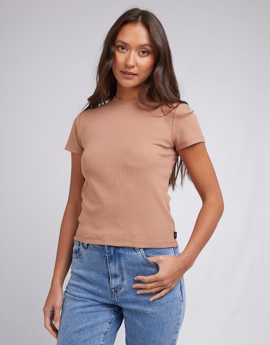 Silent Theory Ladies-Margo Tee Tan-Edge Clothing