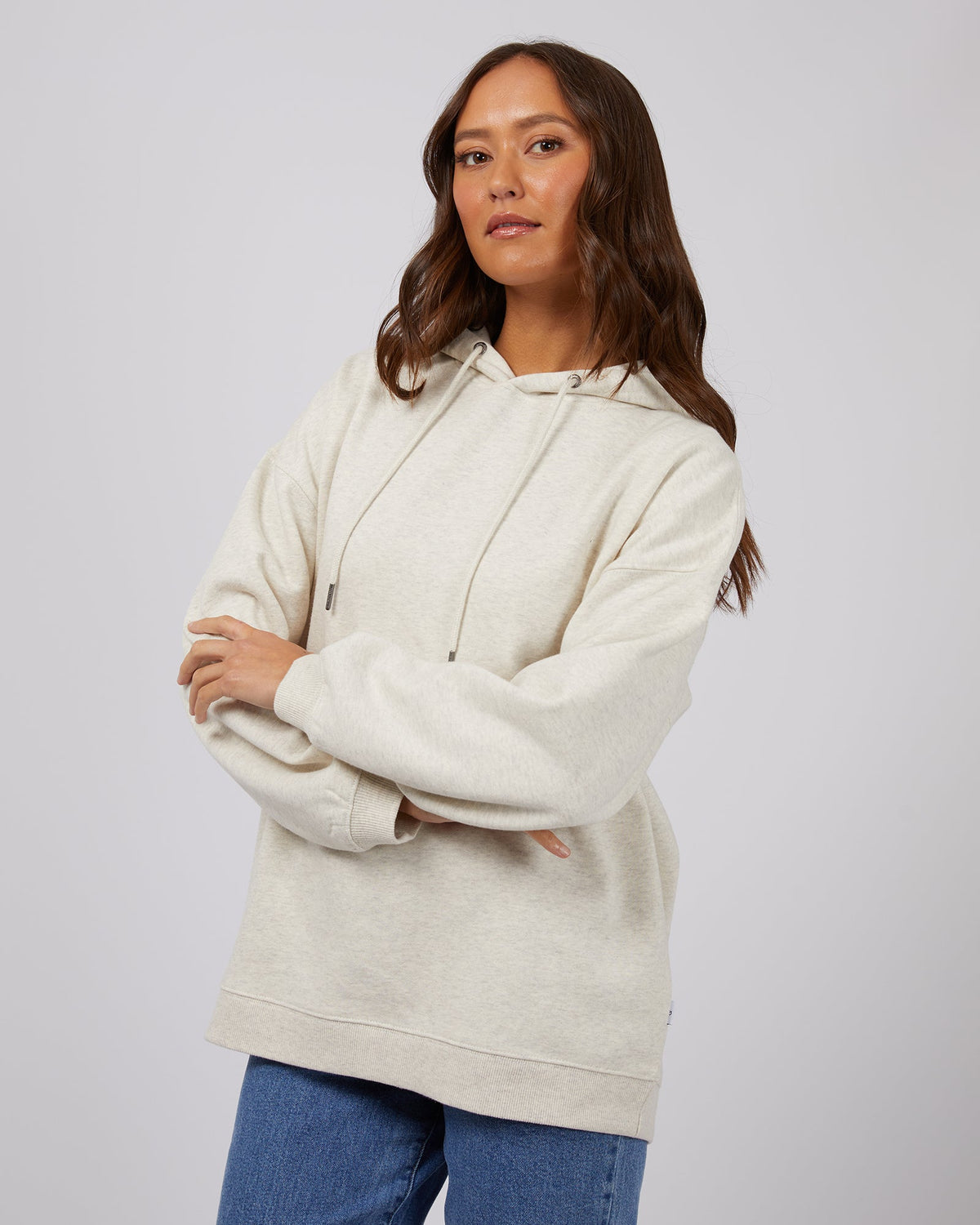 Silent Theory Ladies-Oversized Hoody Oatmeal-Edge Clothing