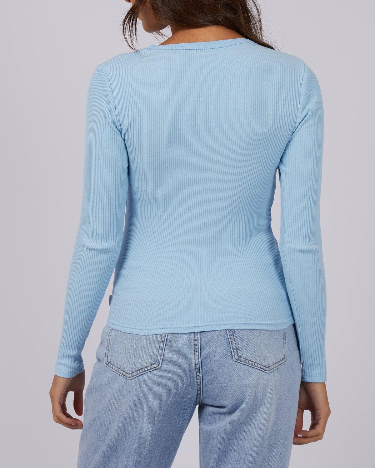 Silent Theory Ladies-Rib Long Sleeve Sky Blue-Edge Clothing