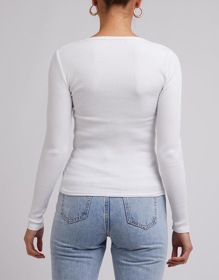 Silent Theory Ladies-Rib Long Sleeve White-Edge Clothing