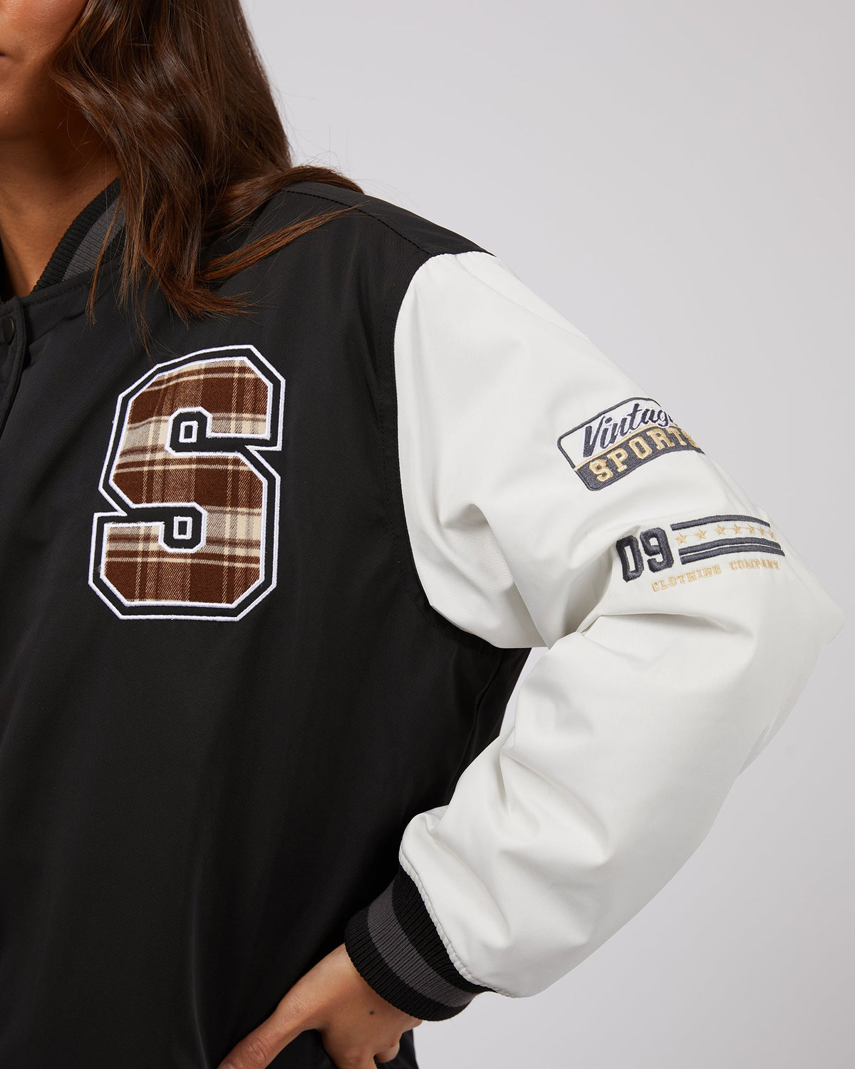 Silent Theory Ladies-Varsity Jacket Black-Edge Clothing