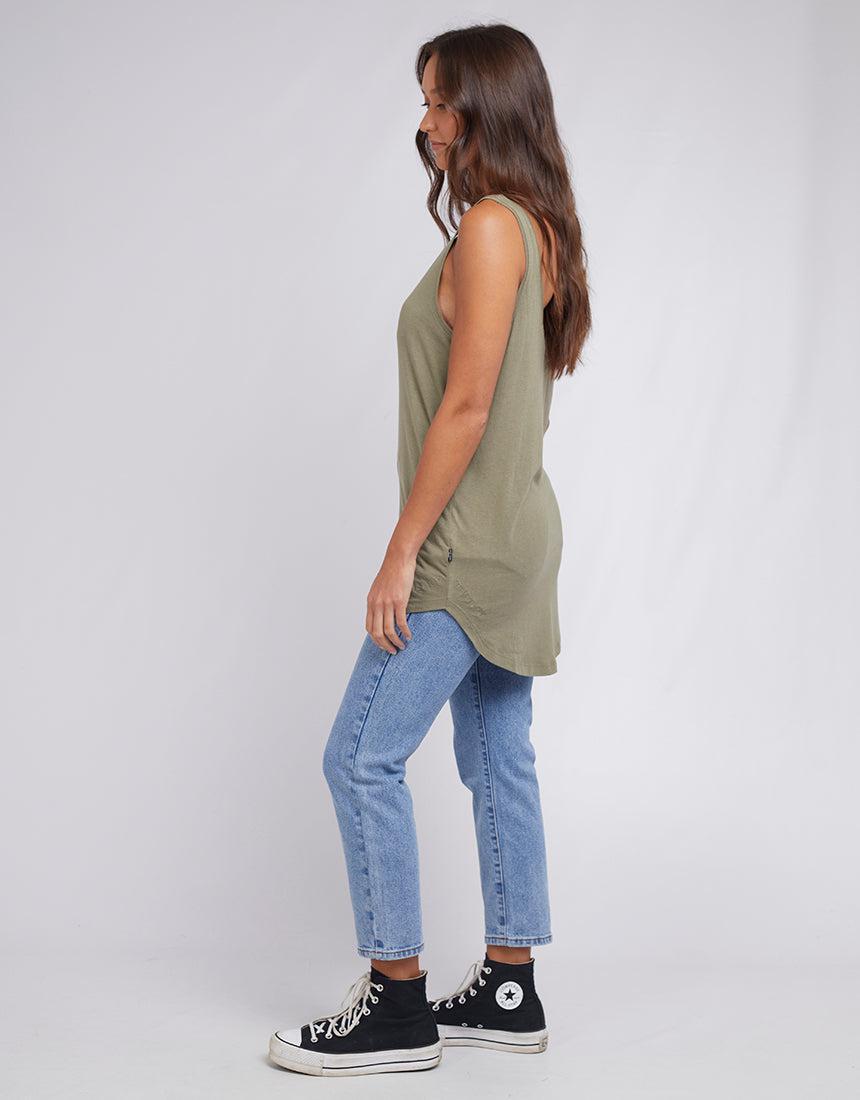 Silent Theory Ladies-Zuri Tank Khaki-Edge Clothing