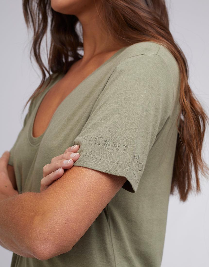 Silent Theory Ladies-Zuri Tee Khaki-Edge Clothing