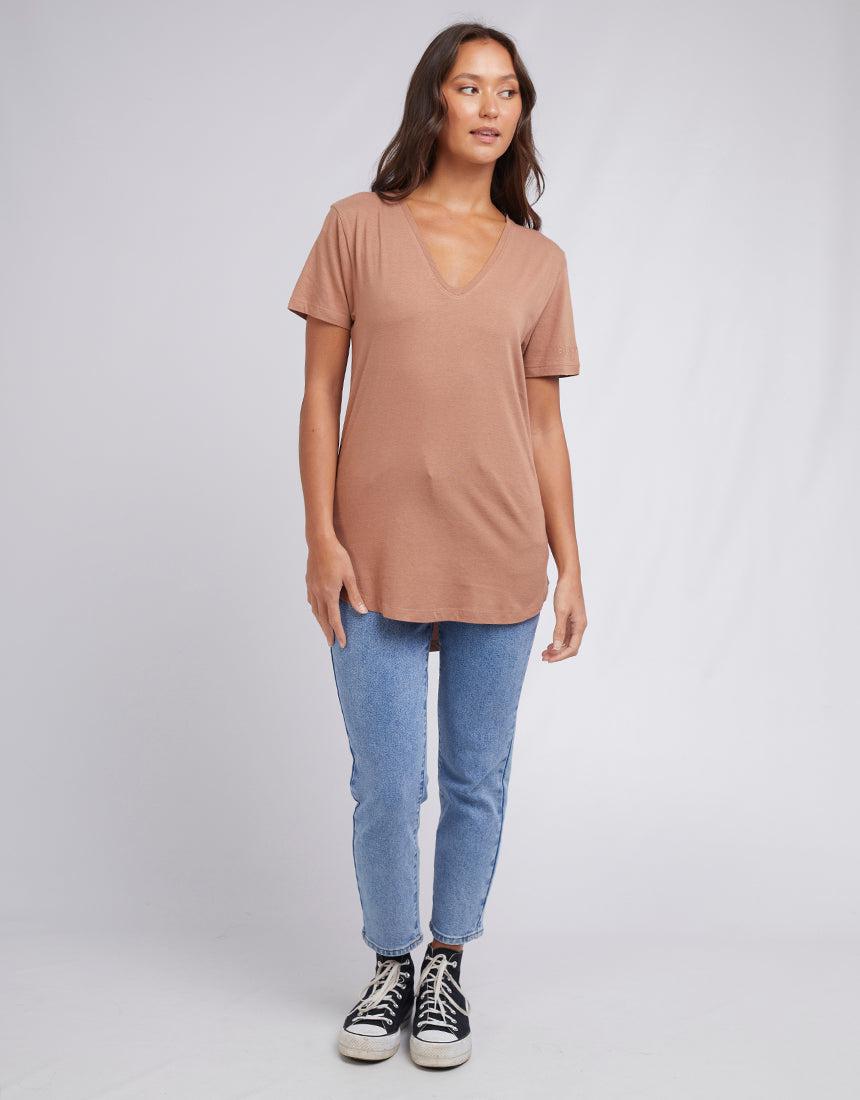 Silent Theory Ladies-Zuri Tee Tan-Edge Clothing