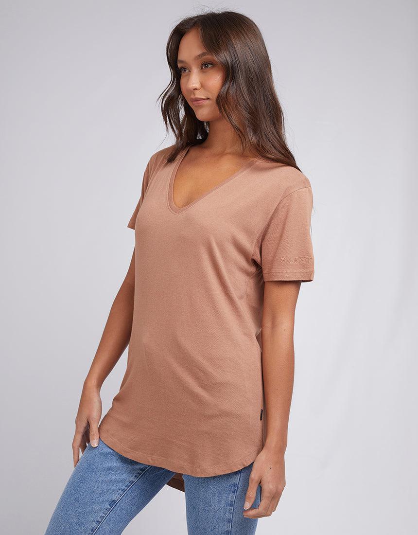 Silent Theory Ladies-Zuri Tee Tan-Edge Clothing