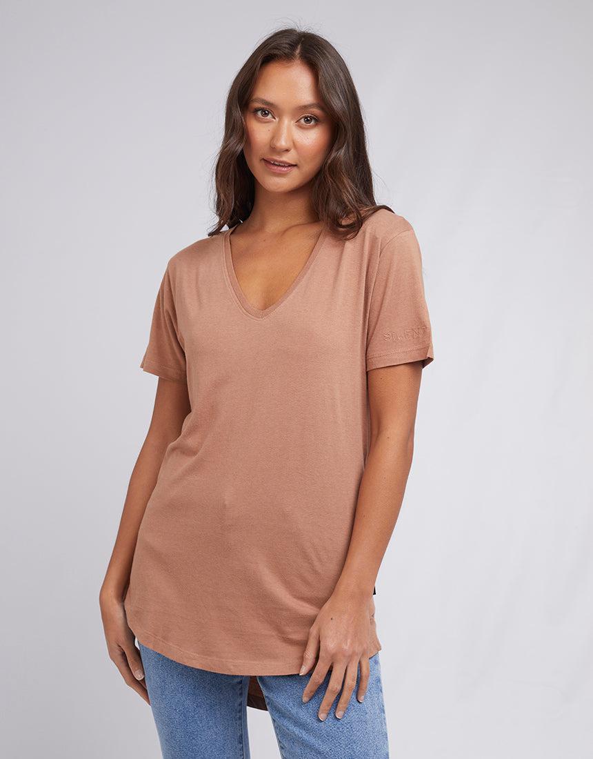 Silent Theory Ladies-Zuri Tee Tan-Edge Clothing