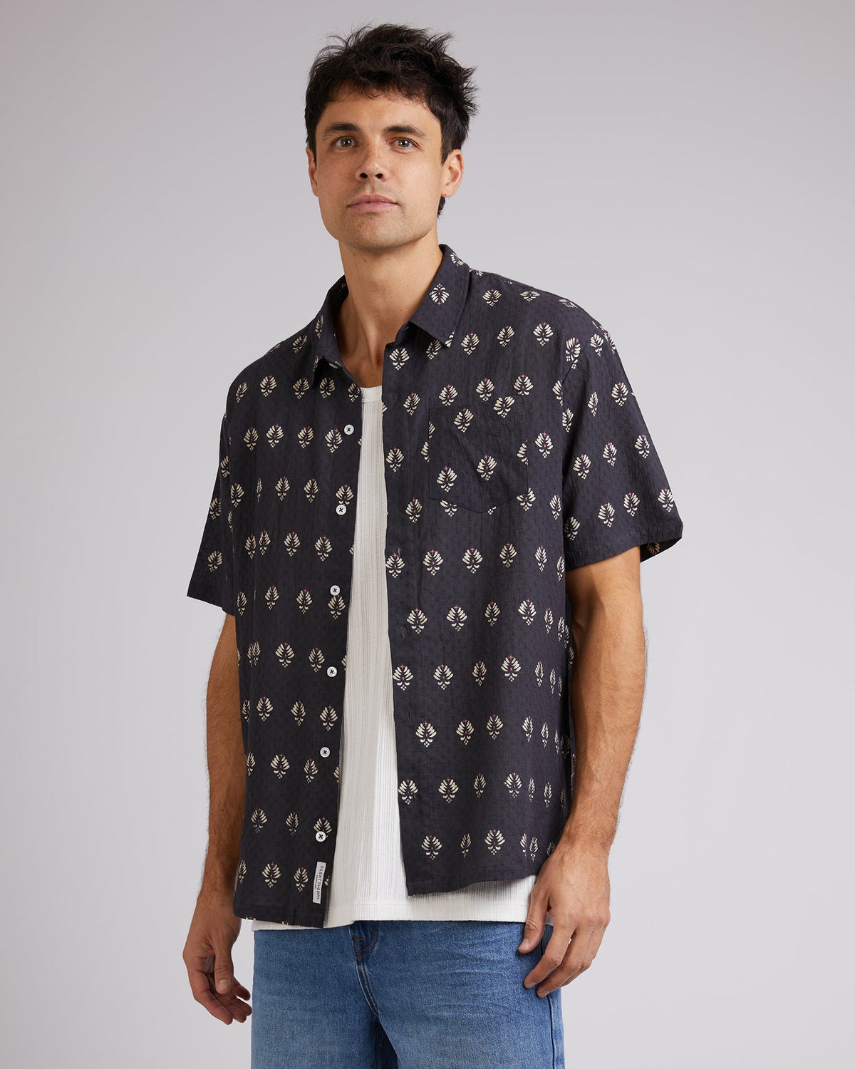 Silent Theory-Robbins Shirt Navy-Edge Clothing