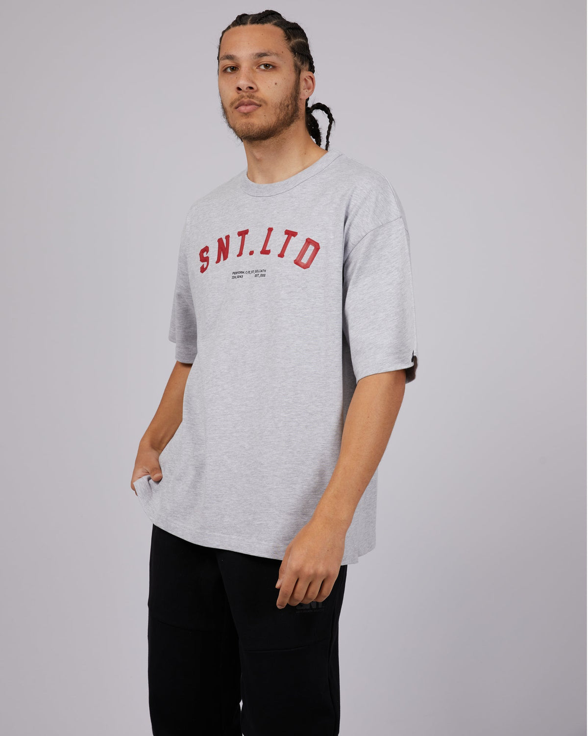 St. Goliath-Diamond Tee Grey Marle-Edge Clothing