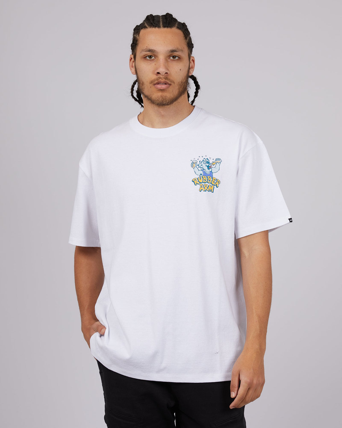 St. Goliath-Rubber Arm Tee White-Edge Clothing