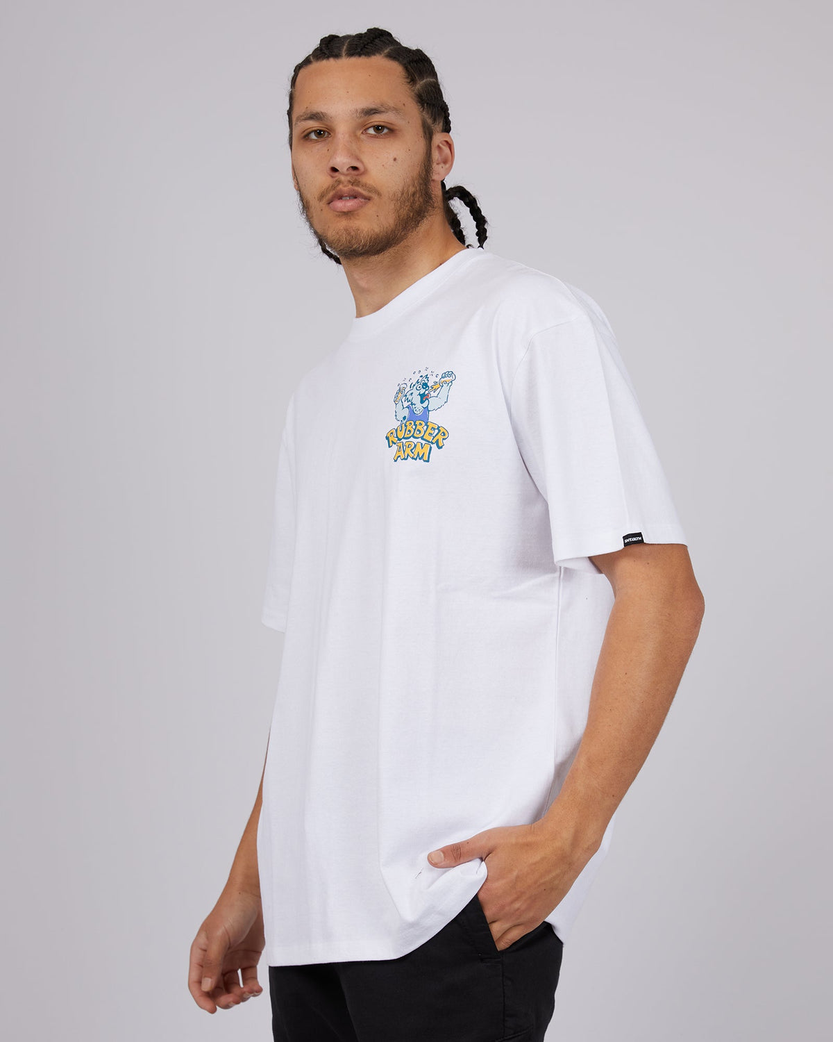 St. Goliath-Rubber Arm Tee White-Edge Clothing