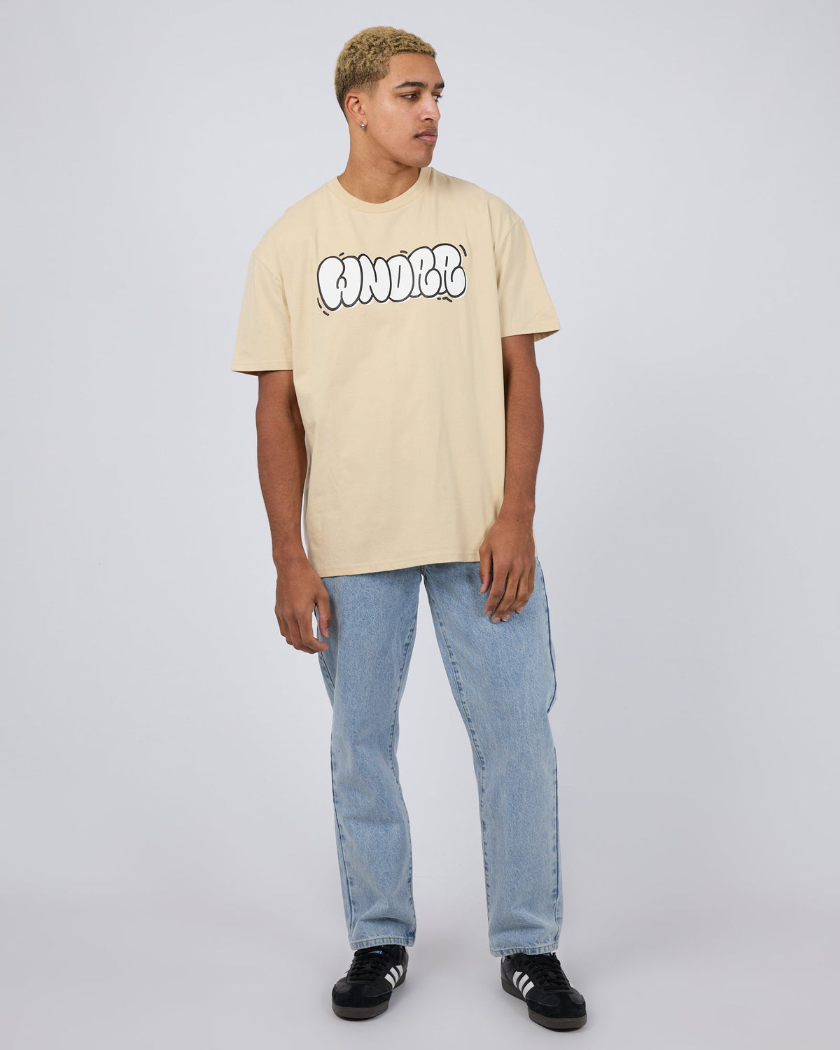 Wndrr-Bliss Box Fit Tee Tan-Edge Clothing