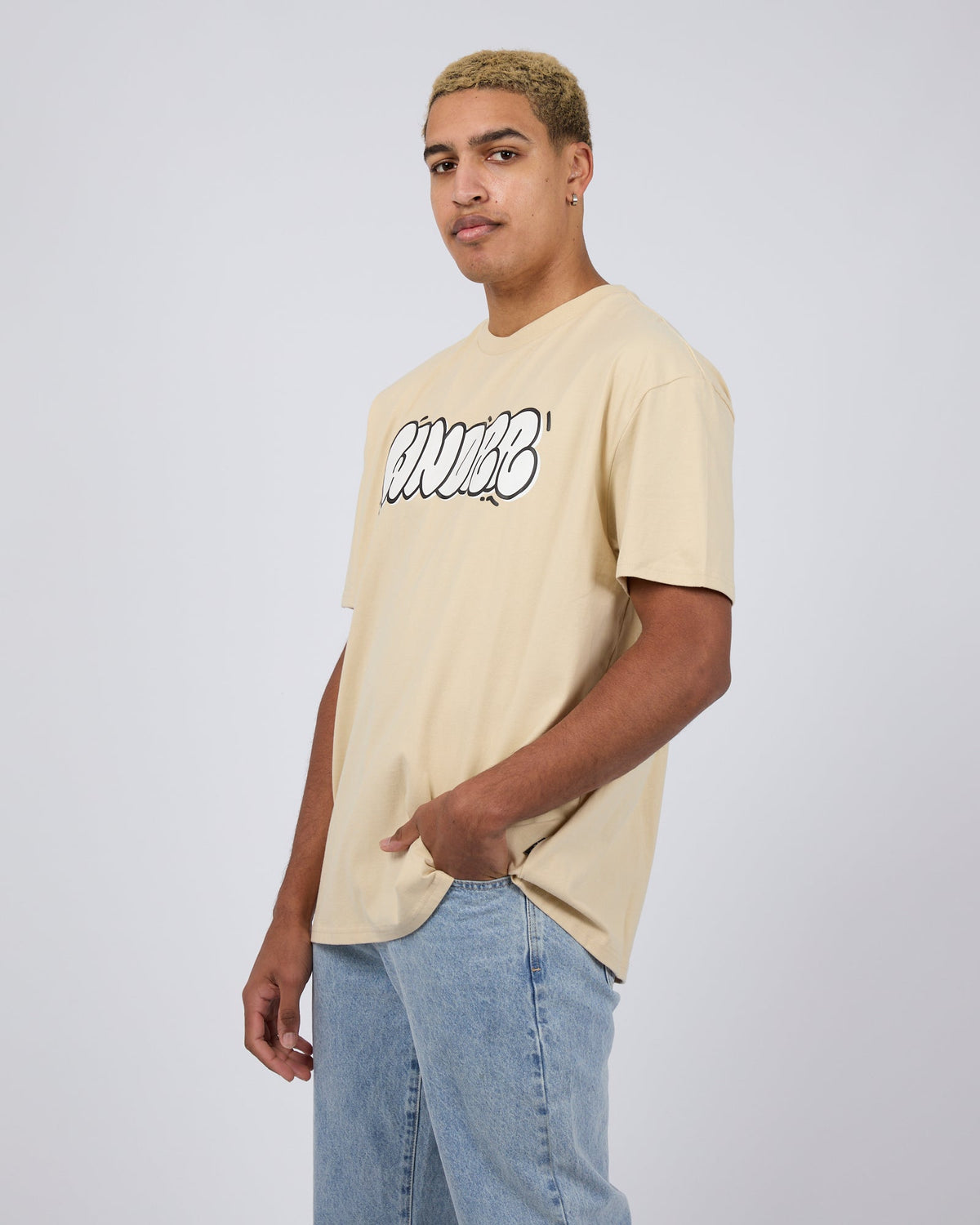 Wndrr-Bliss Box Fit Tee Tan-Edge Clothing