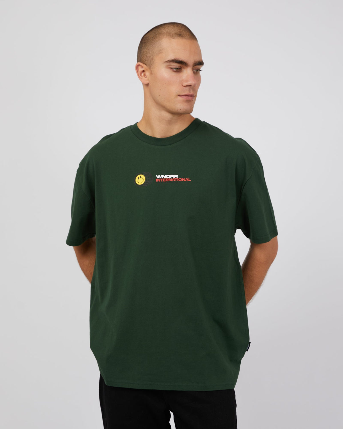 Wndrr-Cheese Box Fit Tee Forest Green-Edge Clothing