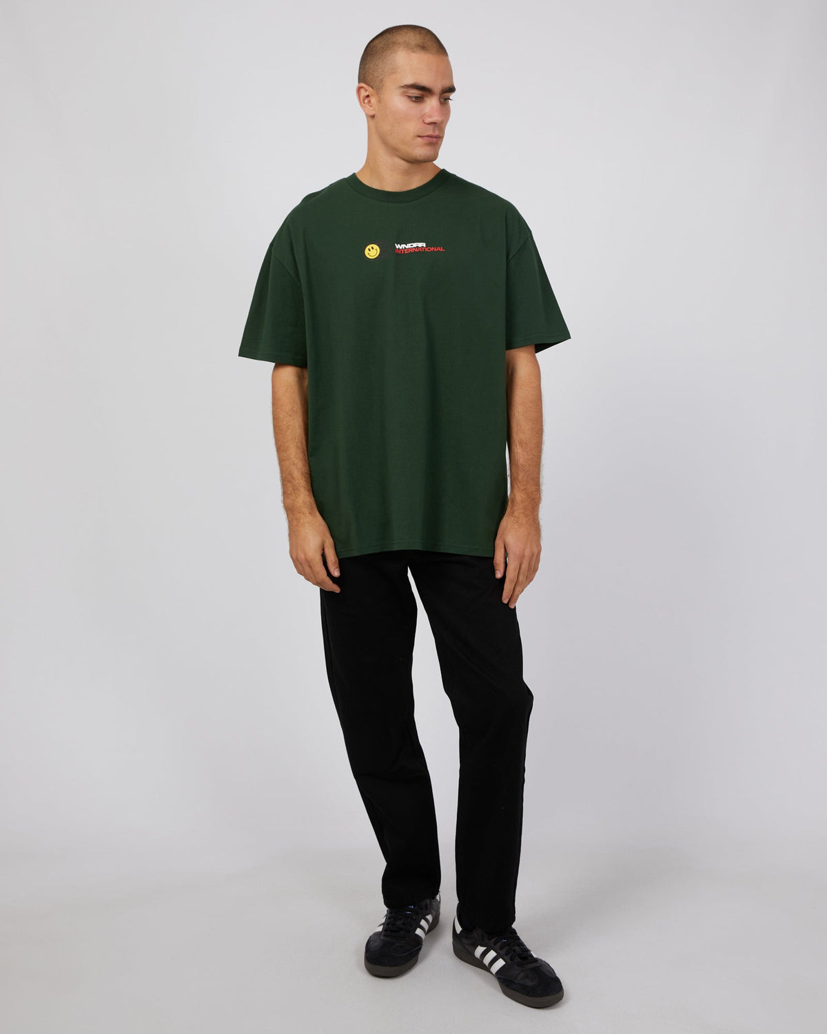 Wndrr-Cheese Box Fit Tee Forest Green-Edge Clothing