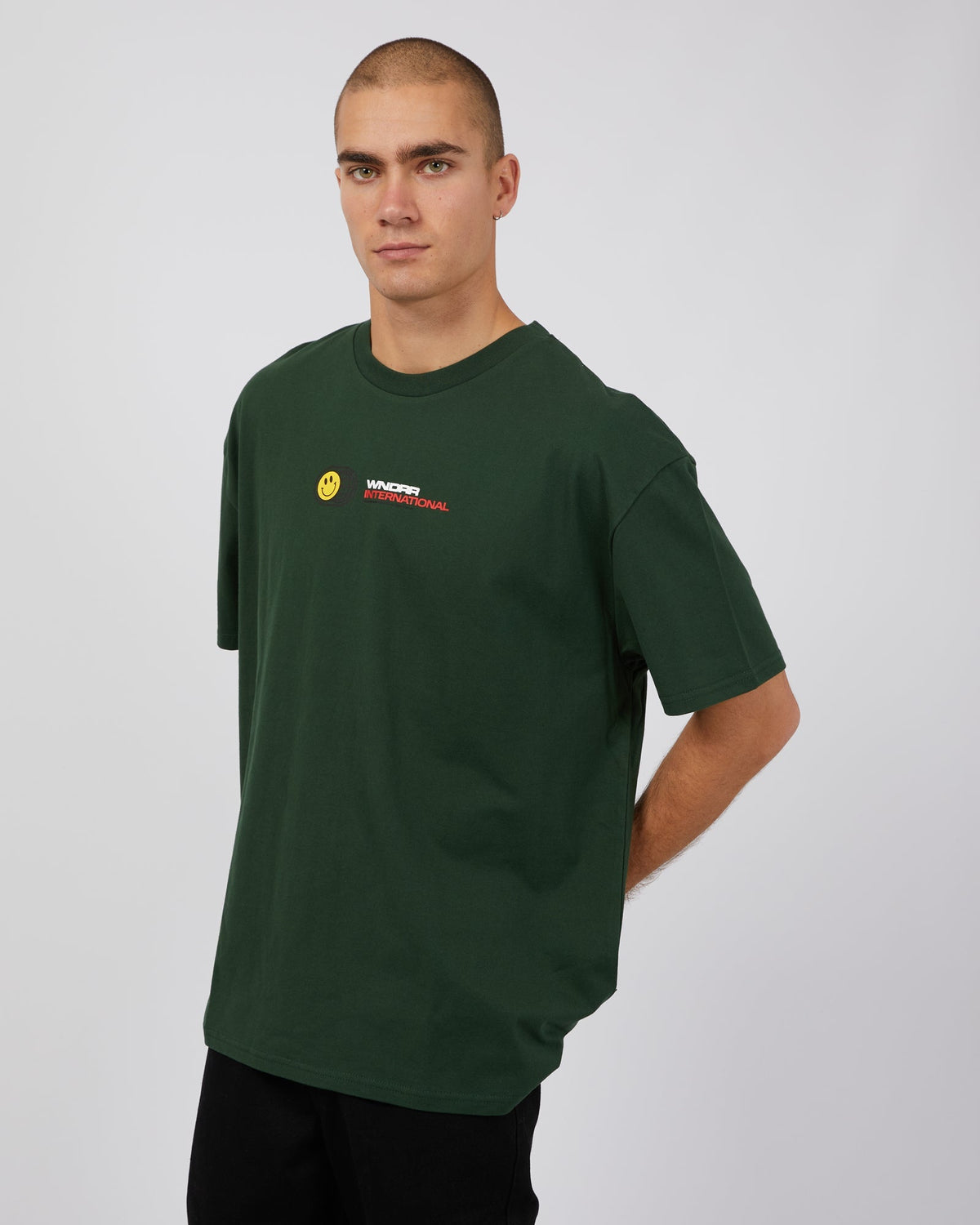 Wndrr-Cheese Box Fit Tee Forest Green-Edge Clothing