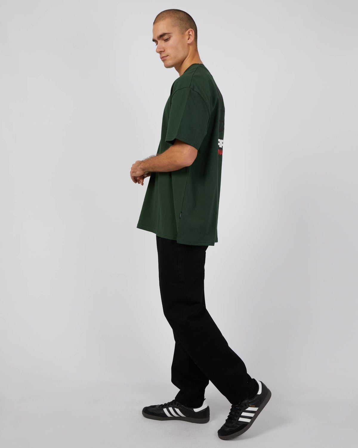 Wndrr-Cheese Box Fit Tee Forest Green-Edge Clothing