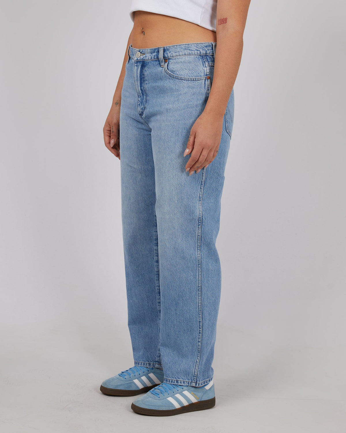 Wrangler-Mid Bella Baggy Jean Ocean Blue-Edge Clothing