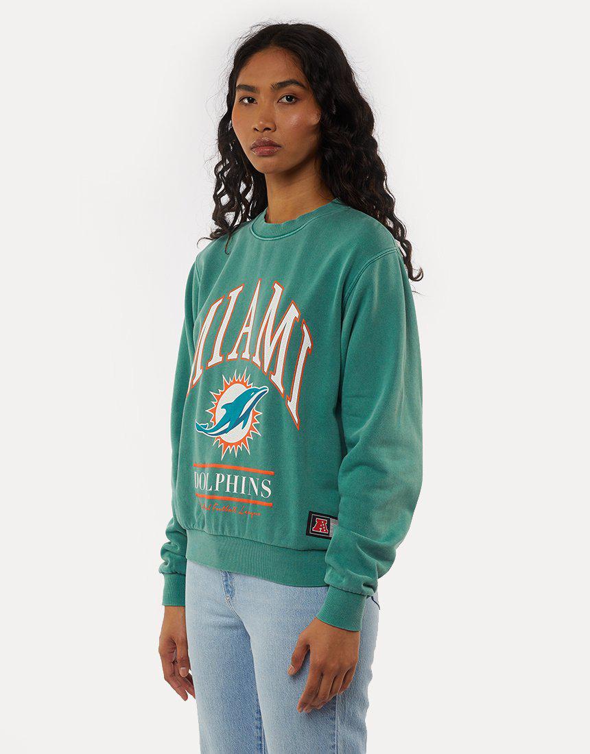 Miami Dolphins Vintage NFL Oversized Arch Tee in Teal