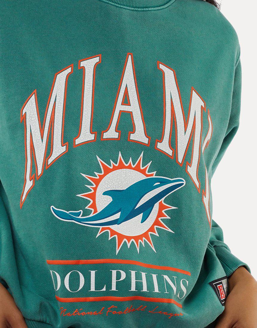 Miami Dolphins Vintage NFL Oversized Arch Tee in Teal