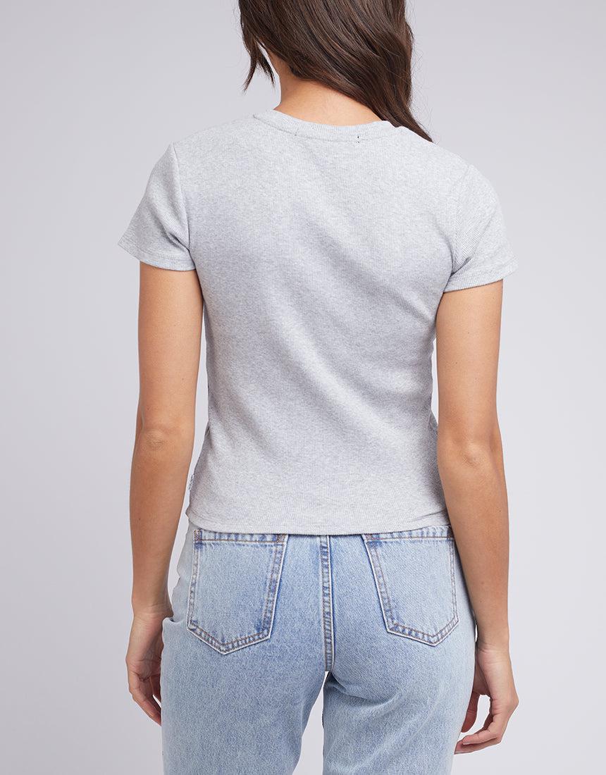 Silent Theory Ladies-Margo Tee Grey Marle-Edge Clothing